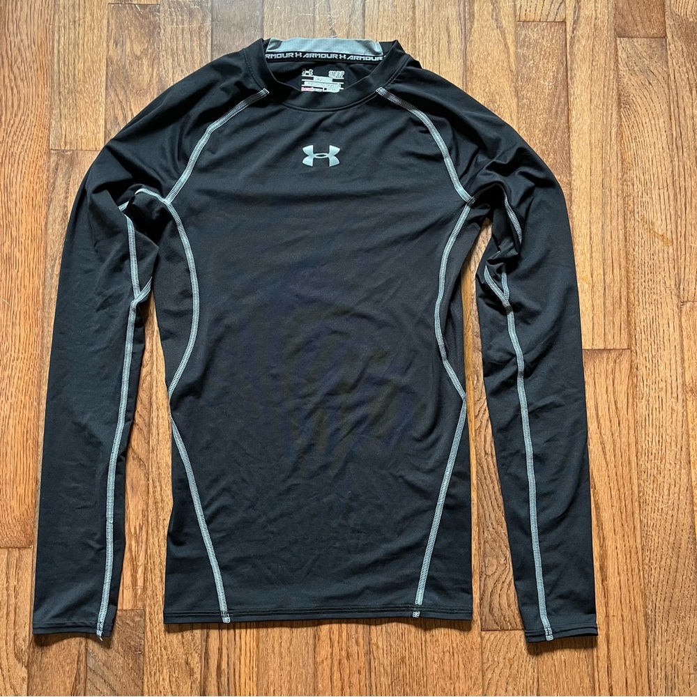 Under Armour Black Long Sleeve Compression HeatGear Shirt Small